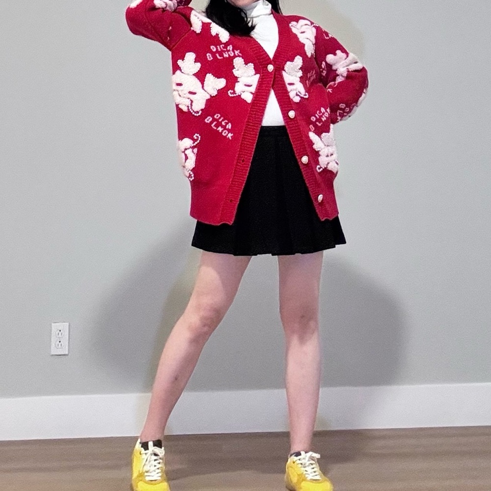 ❤️ Maximalist 3D Textured Pearl Knit Cardigan ❤️